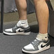 NIKE Nike men's shoes women's shoes summer and autumn new Air Jordan couple low top shoes sports basketball shoes aj1 black and white gray 553560/553558-152 42 men