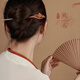 Shengxun peach wood hairpin handmade new Chinese style hairpin ancient style female style wooden hairpin daily simple hairpin hairpin fan