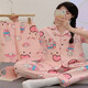 
Youshifei KT cat pajamas for women in summer short-sleeved trousers three-piece cardigan loose cotton cute thin style student home 14134# Duo Pin Kulomi [Three-piece set] 2XL (135-155Jin [Jin equals 0.5 kg])