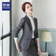 Luo Meng 2025, женский весенне-осенний стиль, небольшой костюм, облегающий топ, модный стиль, удобный тканевый костюм с длинными рукавами для женщин, серый костюм + брюки 3XL