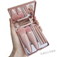 Chenaishang Mini Portable Morandi Box Makeup Brush 5 Makeup Brushes with Makeup Mirror Girls Heart Travel Makeup Brush Set Small Set Pink 5 Makeup Brushes with Mirror Artificial Fiber