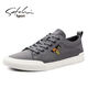 Shachi sports canvas shoes men's autumn casual shoes embroidered soft sole breathable lightweight trendy lace-up shoes men black S1231032A 42