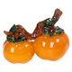 Good Kiln Persimmon tea pet ornaments that change color when exposed to water can be used to raise creative and cute tea toys, tea trays, tea ceremony tea accessories, color changing <Orange-Persimmon> Two good things come in pairs