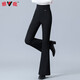 Yalu Down Pants Women's 2026 Winter New Style Outerwear Warm and Slim High Waist Straight Winter Thickened Stretch Flared Pants Black XL
