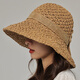 Yona French Plaw Hat Big Brim Vacation Sun Protection Sun Femme Summer Summer Protection Sun Face Small Sun Hat Bage Chatle Fisherman Hat Khaki Head Circonférence 54-60cm