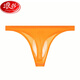 LangSha underwear men's youth sexy transparent thong one-piece seamless sports fitness ice silk T orange M