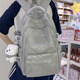 
Disney (Disney) high-value, fresh backpack for girls with lightweight, large capacity, junior and senior high school students' school bags, trendy and cool casual backpacks, off-white, plush bib bear