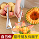 Necooks Fruit Triangular Push Knife Apple Flower Knife Stainless Steel Fancy Apple Carving Knife Fruit Platter Set 1 Triangular Push Knife + 1 Carving Knife