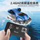 ZHIO Mini Remote Control Speed ​​Boat Remote Control Boat Submarine Ultra Small Fish Tank Water Toy Children's Gift 8.5cm [Hovercraft Dark Blue]