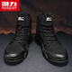 
Huili men's shoes, middle and high top Martin boots, autumn and winter British men's work clothes, mountaineering casual shoes, men black 39