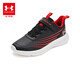 Under Armour [Echte Zahlung für 699 Freilaufschuhe] Kinderschuhe für Kinder bequem und vielseitig Klettverschluss gegen lässige Schuhe für Jungen und Mädchen schwarz/rot 36