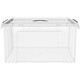 SPACEXPERT Clothing Storage Box Plastic Organizing Box 20L Transparent 1 Pack With Handle