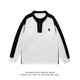 POUM SKELSHIRS Men's Spring y Autumn American Retro College Style Half Zipper Pareja Fashion Fashion Marca de moda en blanco y blanco Top XKFS-1048 White M
