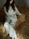 Tonyu (Tongyu) Tonyu 2024 Nuevo pijama de seda de hielo y nieve para mujeres en primavera y otoño, la ropa para mujeres holgadas de manga larga se adapta a las mujeres S3880 l