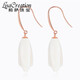Lescreation Lisa jewelry crafts 18K gold natural mammoth ivory fossil magnolia simple and versatile earrings 18K gold mammoth ivory magnolia earrings