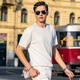 
Mr. Cloth Fashionable Webbing Cool T-shirt Men's 2025 Summer Letter Embossed Men's Knitted Short Sleeve ET15100 Clearance Haoyuebai M (170)