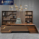Luo Ximu New Chinese style boss table solid wood office desk executive desk elegant high-end modern light luxury CEO desk and chair combination 2.4 meters boss table
