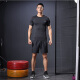Li-Ning short-sleeved tights men's sports running fitness clothes basket football compression training quick-drying T-shirt high elastic bottoming top classic black (logo style) L