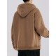 MuQIU MuQIU American cardigan sweater men's spring and autumn hooded loose zipper autumn and winter plus velvet thickened casual jacket 12006 brown S (weight 90-115 Jin [Jin equals 0.5 kg])