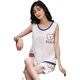 Commandant Xiong Summer Pyjamas Summer 2022 NOUVEAU COTON PURT PURS SOLEST SOLEST SOSSENDRE LA LA LIGNE DE LA TAILLE COMMISSE SÉMINE VELLEMENT SUMBRE FEMMES WJ9856 M CODE 75-90JIN [Jin est égal à 0,5 kg]