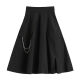 
Yimuqi Korean retro college style girls suit 2023 summer sweet and cool suit female students Korean style loose college style lining black shirt + work skirt 1389# XS suggested 80Jin [Jin equals 0.5 kg] below