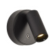 Daguanyuan (DGY) Wandlampe Nacht Leselampe Einfaches Ladung ohne Installation Keine Verkabelung Schlafzimmer rotierende magnetische LED-Spotlight 479o 3527-Black 9cm-monochrom warmes Licht 3W-Vollen-Spektrum