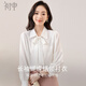 Chushen long-sleeved shirt, feminine lapel bow design, professional business commuting casual white shirt S13KC2990