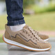 Western Camel (Vancamel) Herrenschuhe für Herbst und Winter 2024 Neue atmungsaktive helle Freizeit -Lederschuhe für einen Fuß Glückliche Oma -Schuhe für vielseitige Männer Glück AW9902 Blau Stoffstil Einer Größe kleiner 43