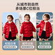 ASK JUNIOR New Year's wear girls' cotton-padded clothes winter children's fungus lapel cotton-padded coat jacket quilted warm cotton-padded jacket red 130