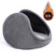 [Fleece Earmuffs] Earmuffs for Men Winter Warmth Ear Protection Earbags Outdoor Warming Earmuffs Foldable to Protect from the Cold Small Ordinary Style [1 Pack] Black 1 Piece