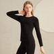 
CASENLAND German Velvet Thermal Underwear Plus Fleece Thickened Wool Warm Suit Autumn Clothes and Autumn Pants Women's Large Size 1479 Jujube XL