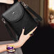 Coole Känguru-Marke Frauenbeutel echte Leder Textur Mini Handy-Tasche Frauen 2025 Neue One-Shoulder Crossbody Wechseln Sie das Schlüssel-Taschengefühl der Schlüssel [9017] Schwarz