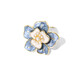 He Niang high-end small fragrance camellia brooch temperament enamel painted flower brooch jacket suit accessories corsage haze blue camellia back brooch