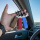 
JWKE Cowhide Car Key Chain Men's Women's Personalized Creative Practical Fashion Trendy Key Chain Hanging Palette Brown (Cowhide) + Horseshoe Buckle + Screwdriver