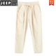 JEEP SPIRIT summer thin Chinese style large-size cotton and linen cropped pants men's loose linen casual pants harem pants 9-point pants men's pants off white L