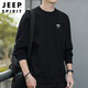JEEP SPIRIT Jeep sweatshirt men's autumn and winter tops men's sweatshirt round neck bottoming shirt men's black XL