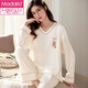 Modal Pyjamas für Frauen in der koreanischen Frühlings- und Herbst-koreanische Version, großer Langarm-Zwei-teiliger Anzug Casual Summer Herbst- und Winter-Heimkleidung kann außerhalb von GXT9922 m getragen werden (empfohlen 75-95jin [Jin gleich 0,5 kg]))
