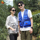Sumksay (Zumksay) Mesh Sommerweste für Männer und Frauen im Freien im Freien Multi-Pocket-Weste lässig atmungsaktive Fischereifotografie-Clip-Weste Stickerei Eins Netz kleiner Beutel Weste Hellgrau XL 120-160jin [Jin gleich 0,5 kg]