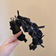 Mr. Ouyang 2024 early spring new product retro acetate satin high-quality Hepburn style exquisite bow hairpin headband for women F826-black Hepburn style hairpin