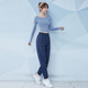 Fanstick Yoga Suit Women's Long Sleeve Slimming Pilates Training Suit Breathable Fitness Suit Casual Running Sports Suit Light Blue + Sapphire Blue Two-piece Set TC27636 L (Recommended 105-120 Jin Jin equals 0.5 kg)