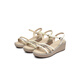 Rote Libelliefelhähne Sandalen für Frauen im Sommer Neue Ein-Strip-Frauenschuhe Schwamm Kuchen Dicke alleinige Temperament Mutter Sandalen WFK24141 Aprikosenfarbe 36