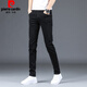 Pier Cardin Summer Herren High-End Thin Strick Jeans für Männer im koreanischen Stil trendy kleine Füße Slim Elastic Casual Cow Black 902 31