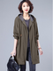 Pier Cardin (Elegant) Women's Hooded Jacket Women's Spring and Autumn 2024 New Early Autumn Trench Coat Korean Version Loose Navy XL