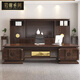 YARXCHEG new Chinese style solid wood boss desk chairman desk ebony wood executive desk solid wood high-end office customized 2.4m executive desk