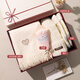 Hengyuanxiang scarf for women winter 2025 new hat and gloves three-piece set birthday gift for girls to send to best friends Christmas gift box LOVE love style_off-white scarf set five
