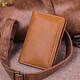 Kimo (KEMY) European and American cowhide passport bag two-layer cowhide ticket wallet travel document storage bag multi-function simple and elegant card brown