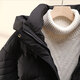 Vêtements d'hiver en coton zimu et en lin pour femmes co-manteau de coton à capuche à la mode et à l'étranger Maillard Coton 6628 Black L (recommandé 115-125 Jin [Jin est égal à 0,5 kg])