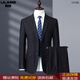 Lilang men's new suit autumn and winter men's business professional formal wear groom wedding dress two-piece suit 1577 gray 170 (100-120Jin Jin equals 0.5 kg)