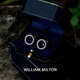 WILLIAM MILTON意大利风格轻奢星空石袖扣男生日礼物高端袖钉礼盒 银星河