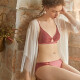 Jin Santa Underwear Jurchen en dentelle épissant un soutien-gorge sexy brodé sans anneaux en acier rouge rose gris 9715 m